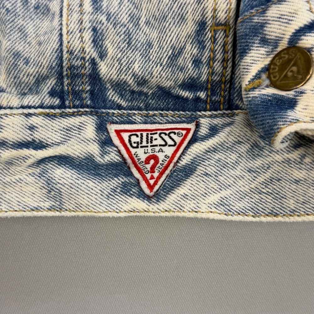 Vintage Georges Marciano for Guess Acid Wash Denim Jacket Size 14 Made in USA - Picture 4 of 16